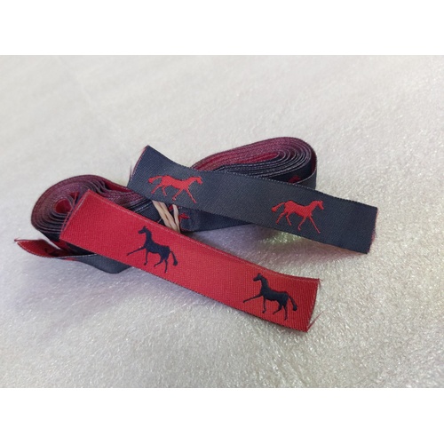 Horse Ribbon 16mm x 5 pieces x 5yards Navy & Red