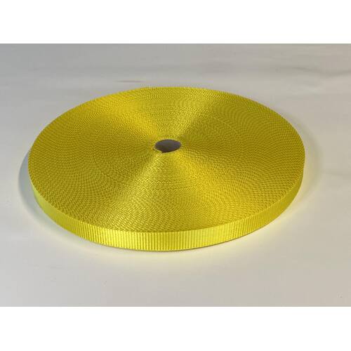 Polyester Webbing Heavy Duty Ribbed YELLOW 20mm x 10mt