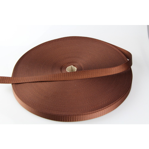 Polyester Webbing Heavy Duty Ribbed Brown 12mm x 50mt